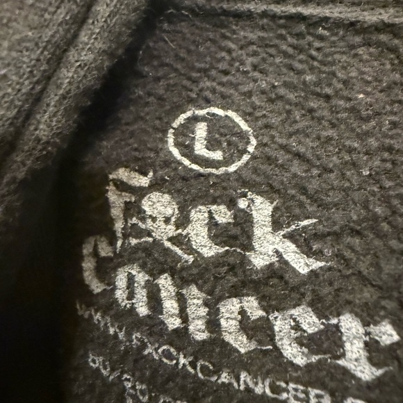 Fight Cancer! Black Hoodie with Graphic Print - Picture 4 of 4